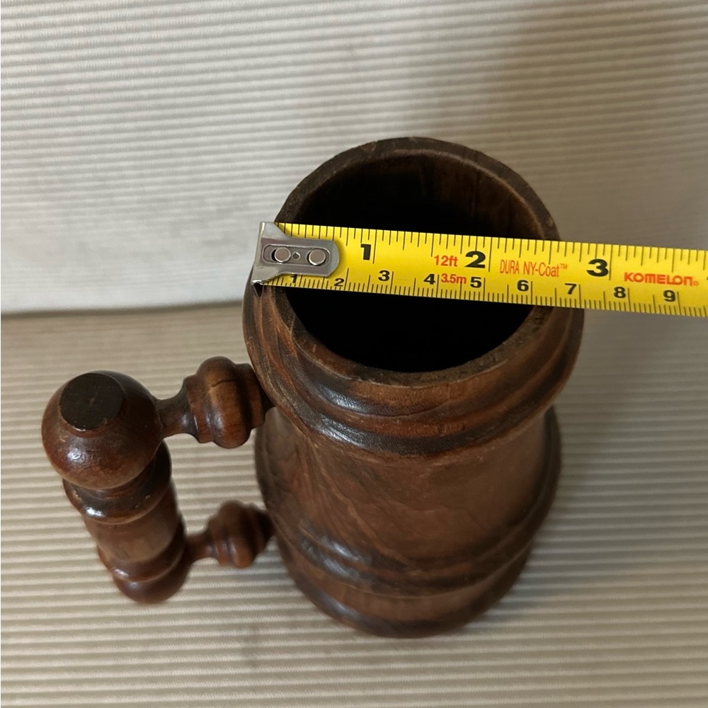 Antique/vintage 7” wooden beer stein - known as a tankard - Picture 5 of 6